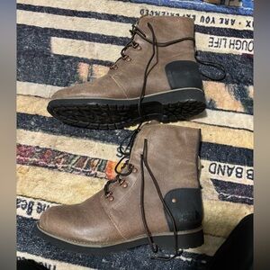 The North Face Brown Leather Boots Ballard Lace Ii NF0A2T4O Size 9.5